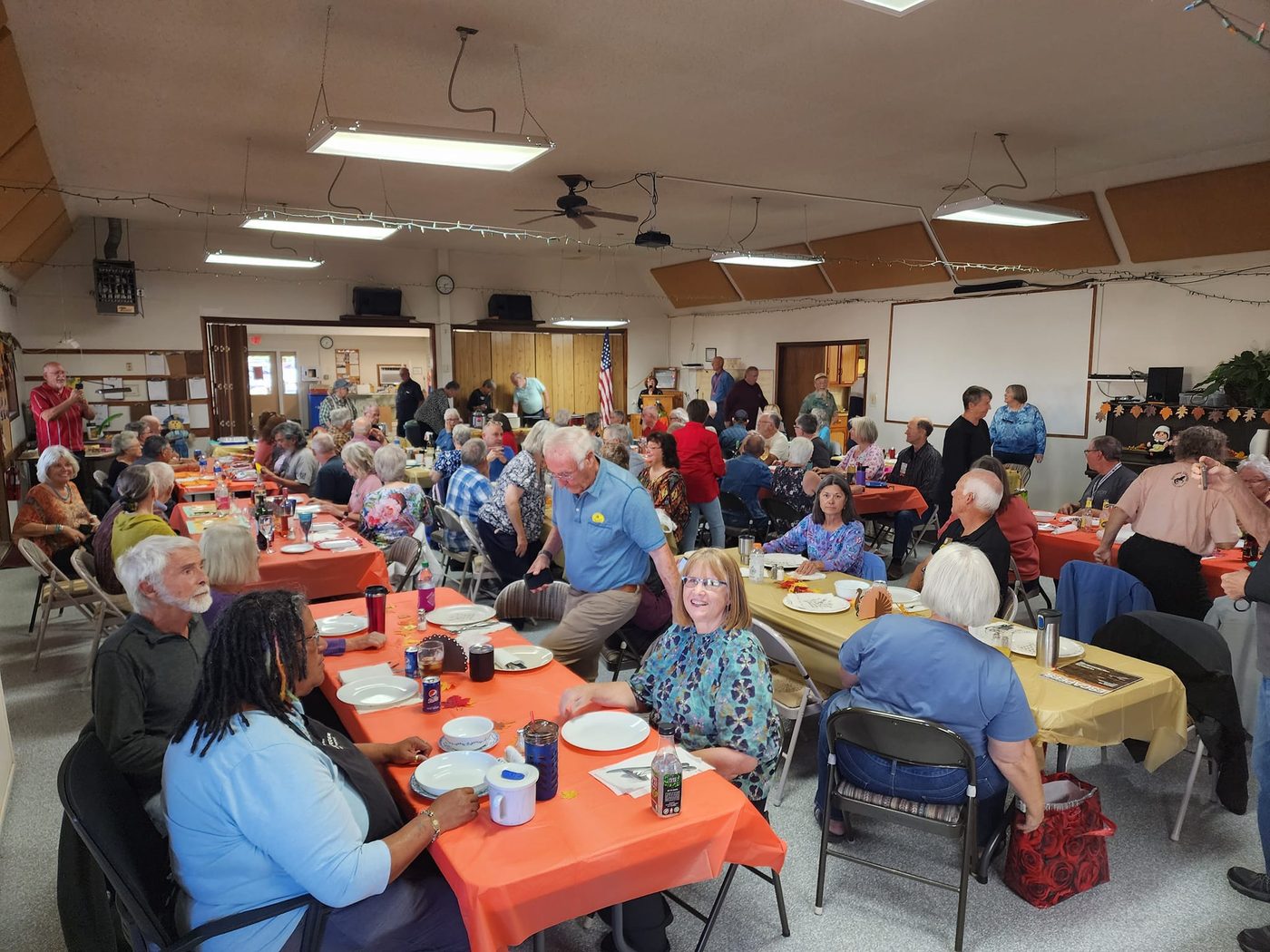 Members at a community dinner.