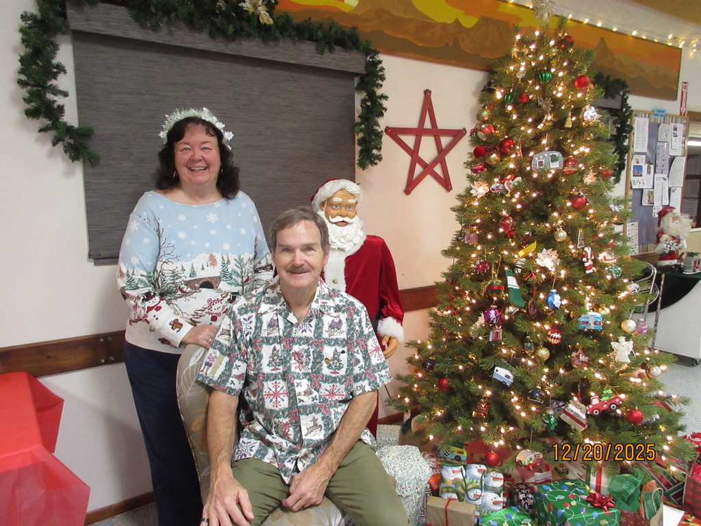 Cathryn and Tom with Santa