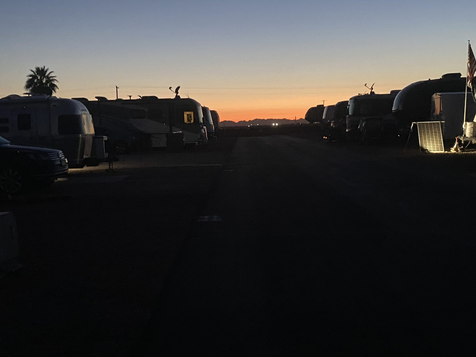 RV at sunset