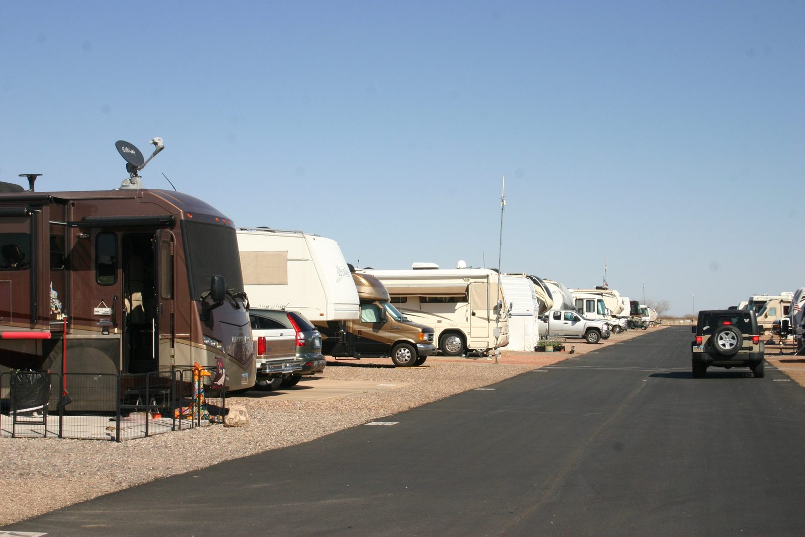 RV units in the park center